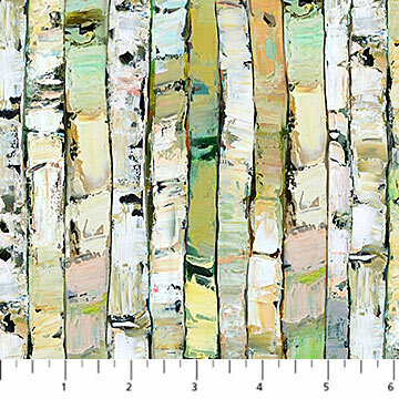 Bavlněná látka Silent lake Birch - Digital Print