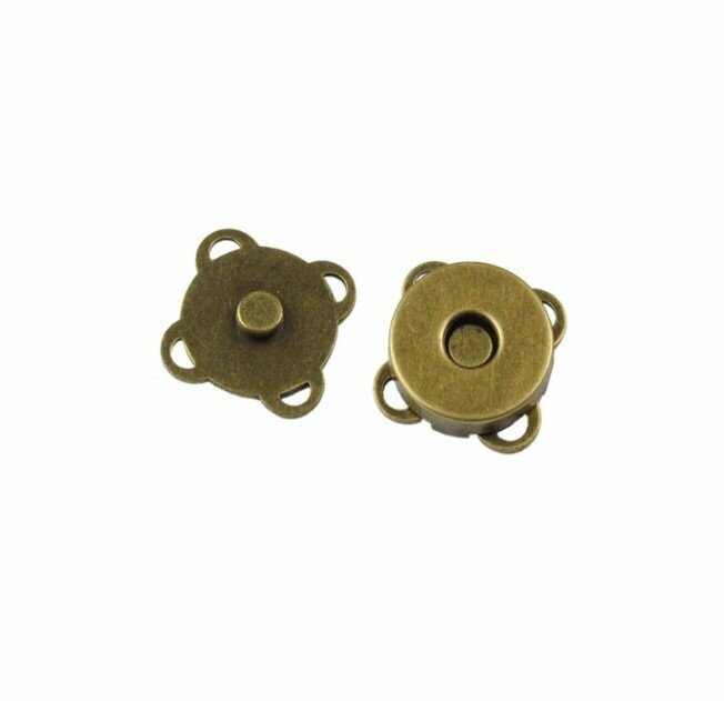 Magnetické zapínání našívací antique brass 14x3,5mm