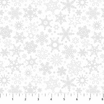 Bavlněná látka Basically silver snow flakes