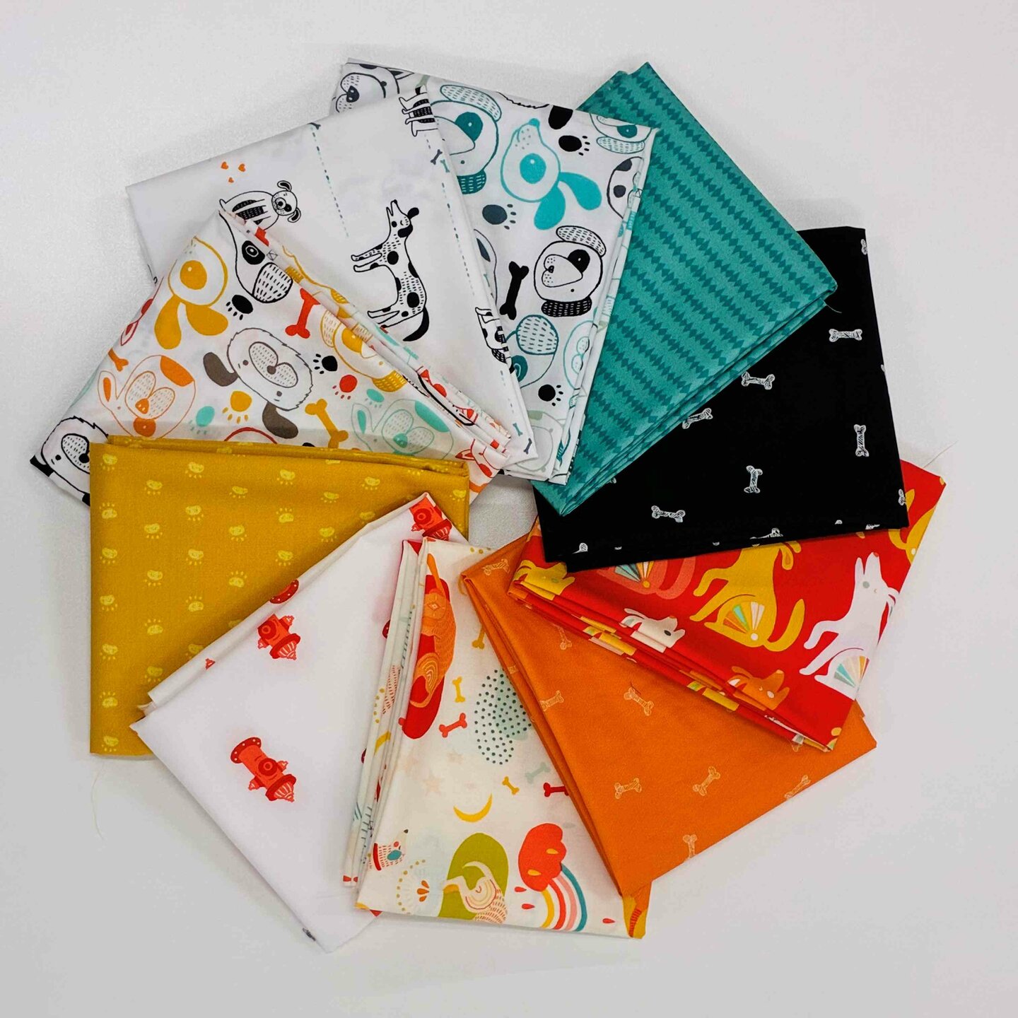 Balíček látek Fat Quarters Oh Woof 2