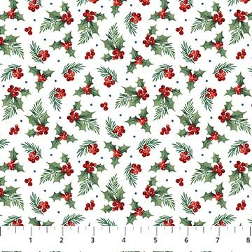 Bavlnená látka Holly on white