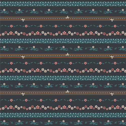 Bavlnená látka Binding Ditsy Chain Bound Midnight