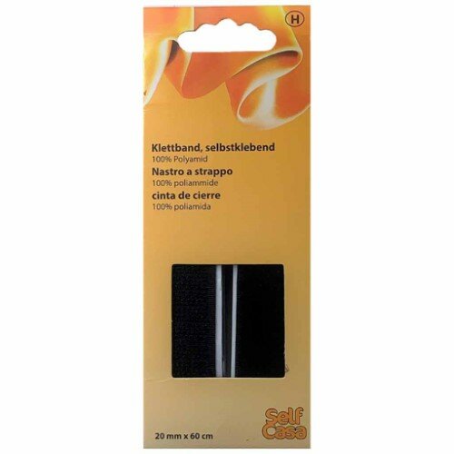 C312202-00000 Páska so suchým zipsom, samolepiaca, 20 mm x 60 cm, čierna