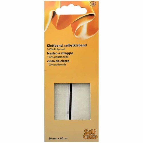 C312201-00000 Páska so suchým zipsom, samolepiaca, 20 mm x 60 cm, biela