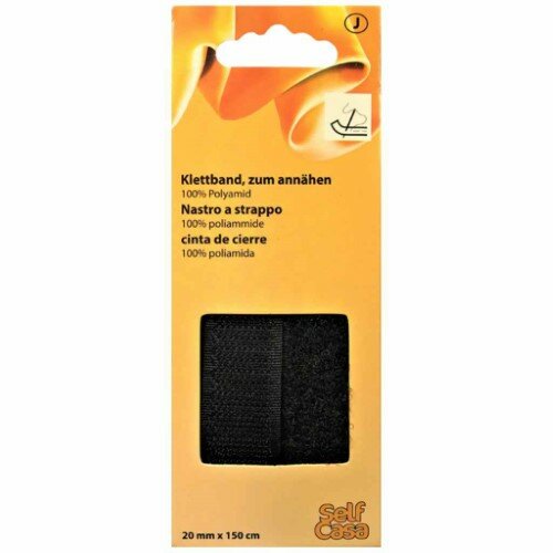 C311302-00000 Páska so suchým zipsom, na prišitie, 20mmx150cm, čierna