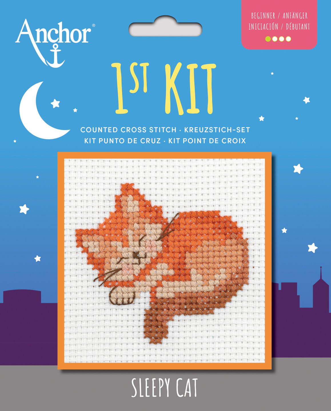3690000-10035 ANCHOR 1ST KIT SLEEPY CAT CROSS STITCH