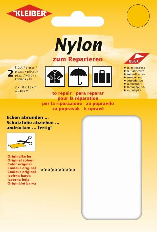 43034 Nylonová záplata samolepicí, 2 ks 10×12 cm, bílá