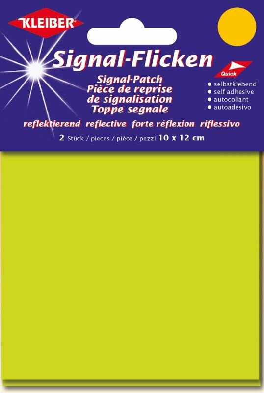 60833 Reflexní záplata samolepicí, 2 ks, 10×12 cm, neonově žlutá
