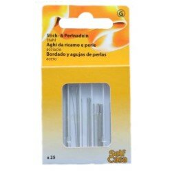 C132820-00000 Vyšívacie a perlové ihly, rôzne, 25 ks, strieborné