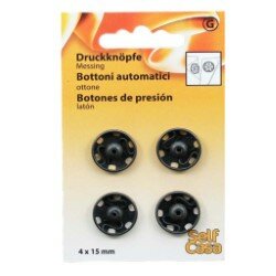 C194152-00000 Patentky, 15 mm, 4 ks., černé