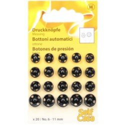 C194612-00000 Patentky, 6 - 11 mm, 20 ks, černé