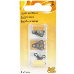 C199091-00000 Háčky kalhotové, 9mm, 2 ks, stříbrné